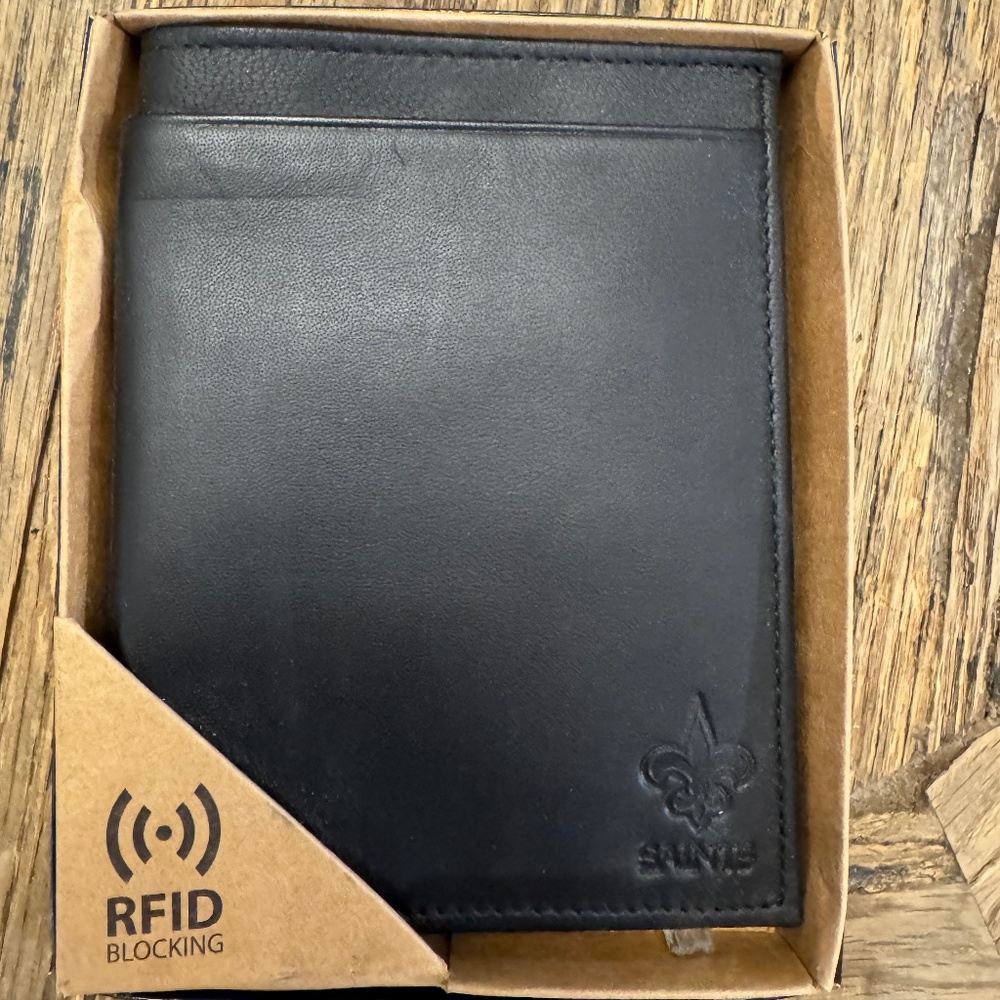 New Orleans Saints Football Sparo Wallet Lic. NFL BI-Fold Leather Billfold RFID